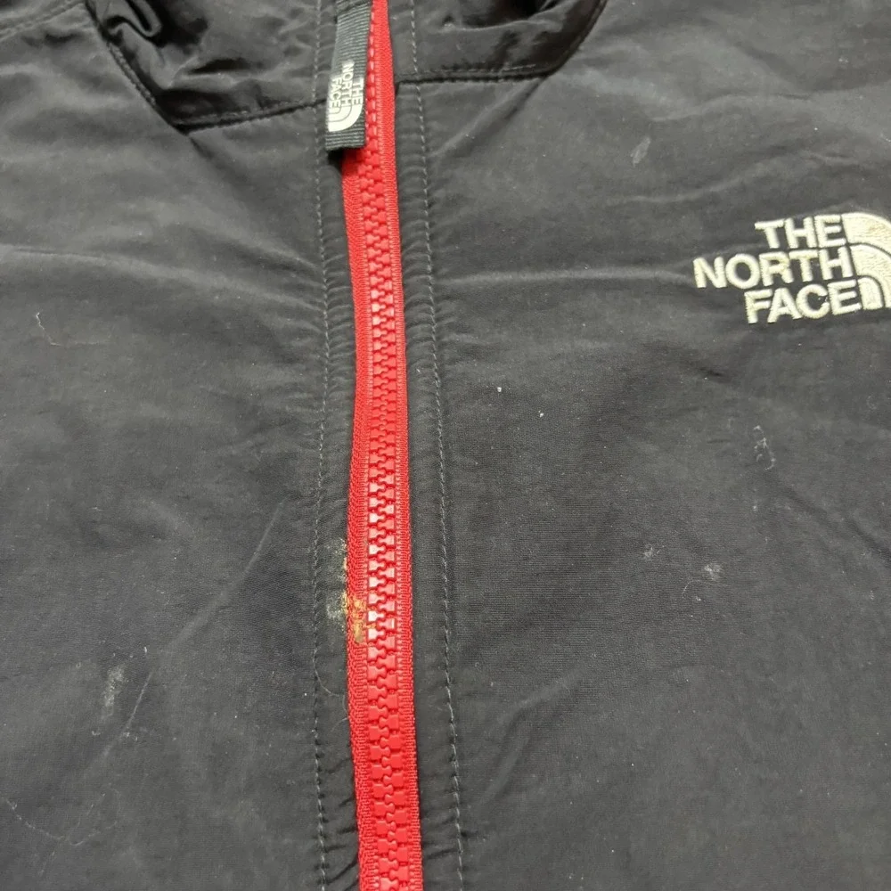 The North Face Denali Jacket Boys Small 7/8 Red Black Fleece Full Zip Pockets